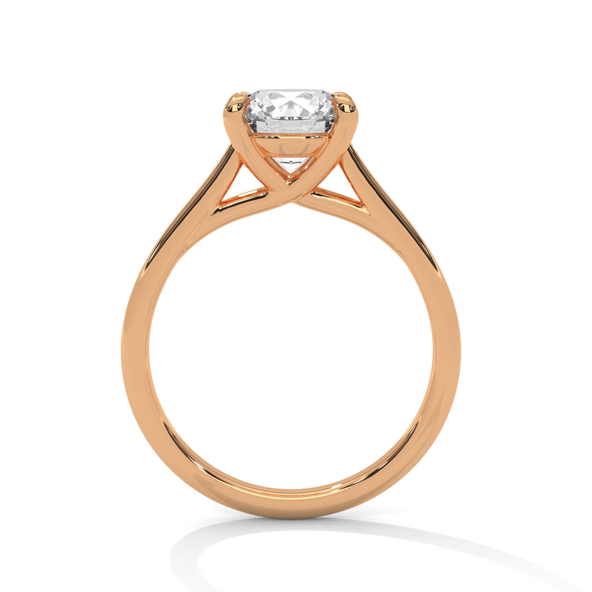 Solitaire Round Brilliant-Cut Engagement Ring with 2ct Lab-Grown Diamond (F VS1)