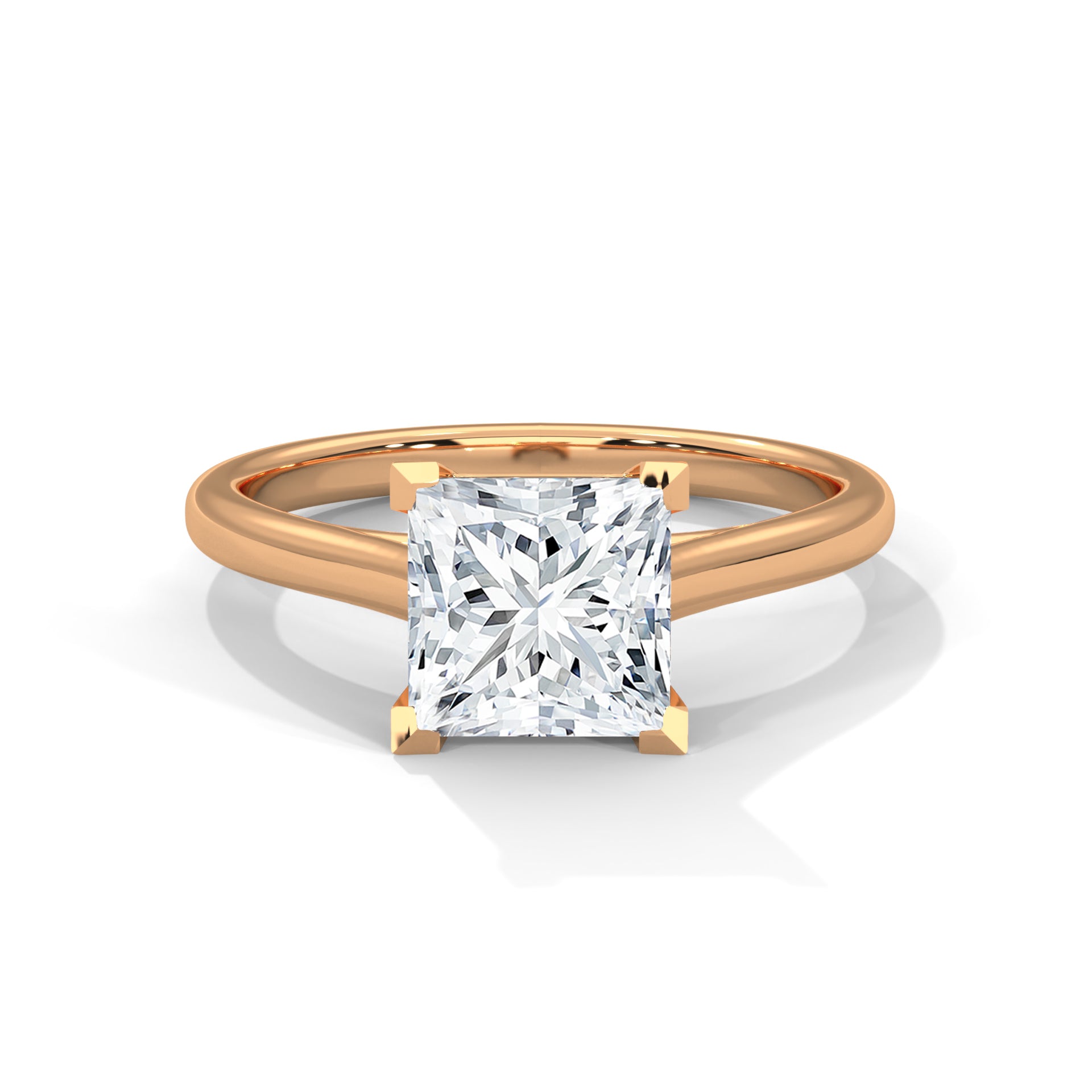 Princess-Cut Diamond Solitaire Engagement Ring 2ct Lab-Grown Diamond (F VS)