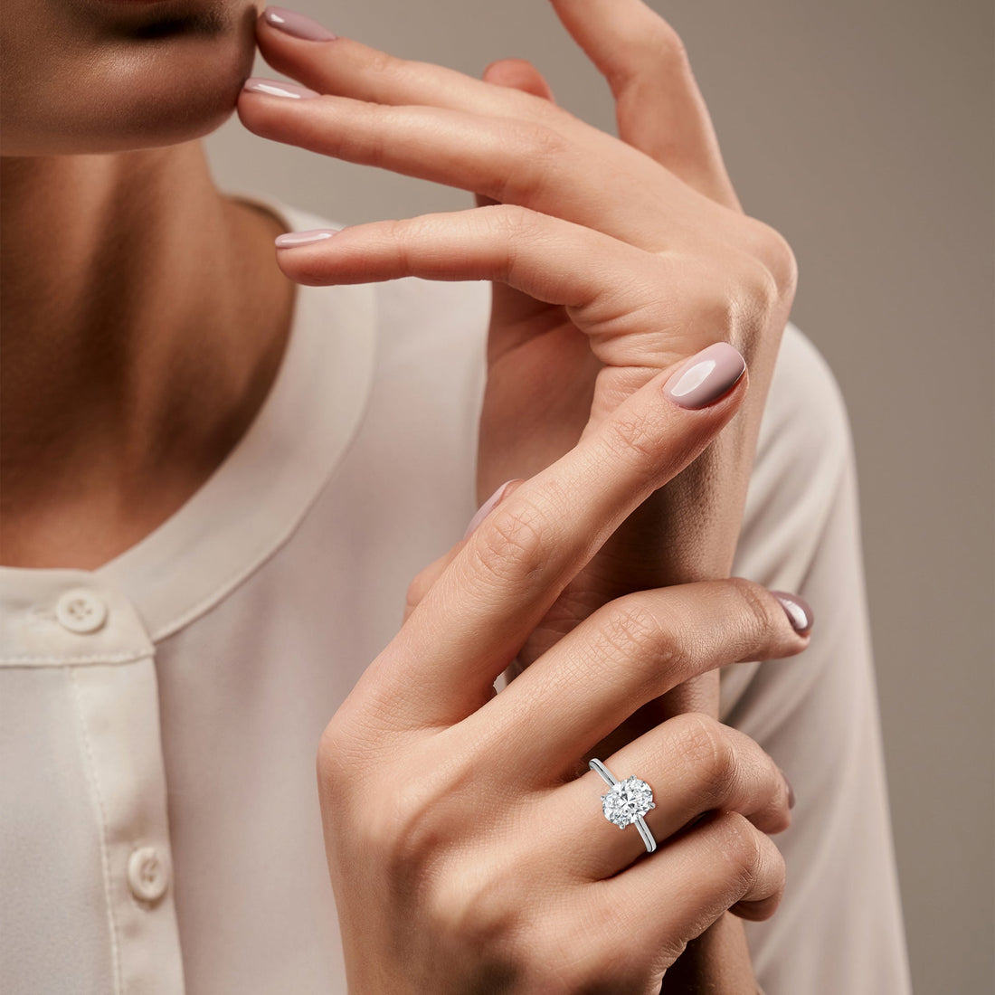 Opulent Grace 3CT Oval Lab-Grown Diamond Engagement Ring