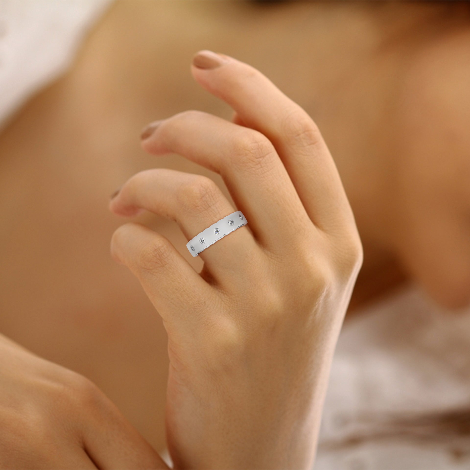 The Modern Harmony 0.18 CTW Round-Cut Diamond Ladies' Ring | 14K/18K Gold