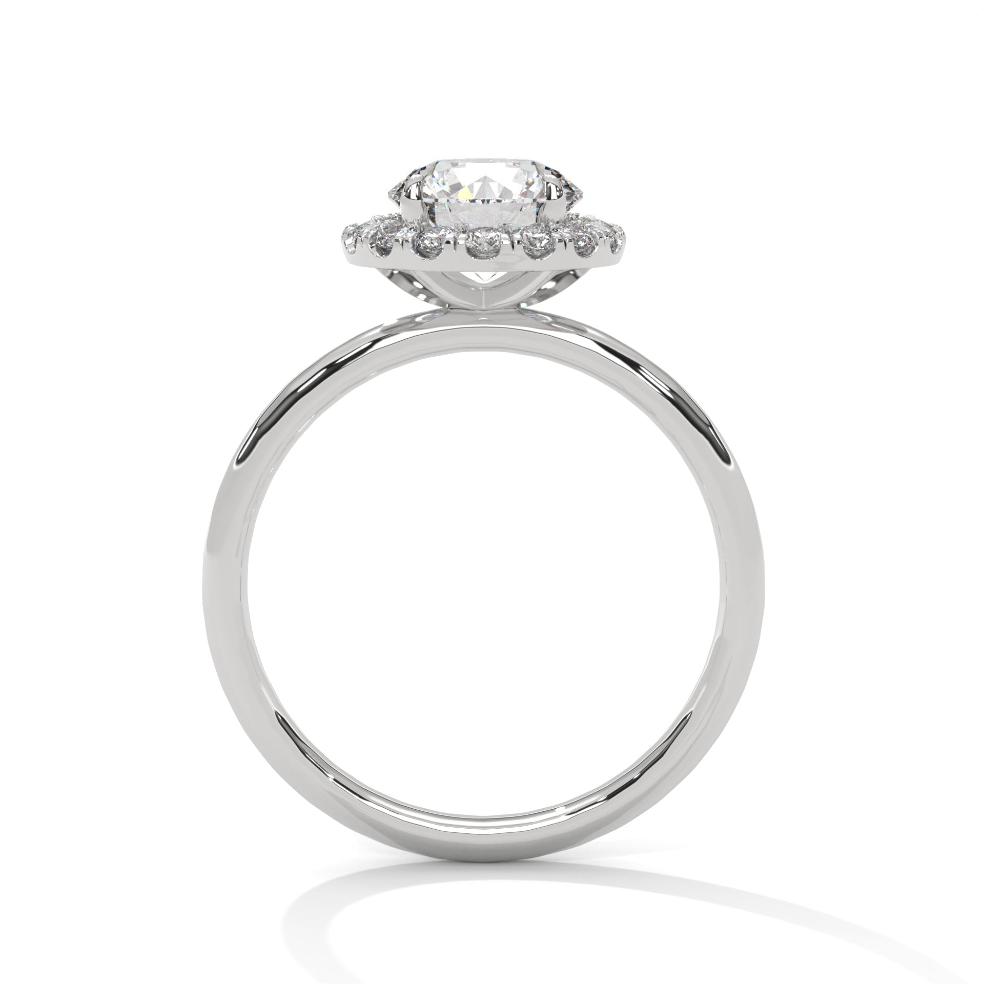 White gold Round halo ring